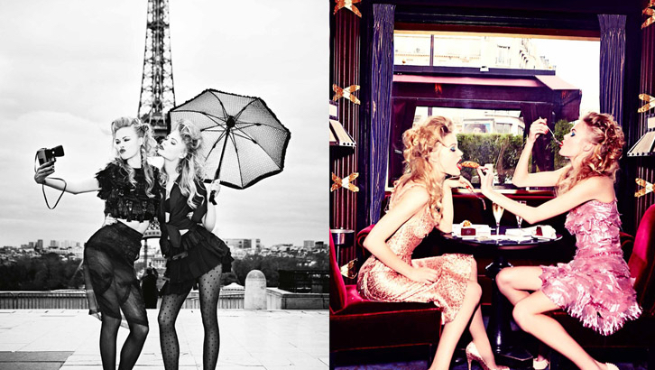 International Women's Day Photography Ellen Von Unwerth female camera paris cafe food umbrella